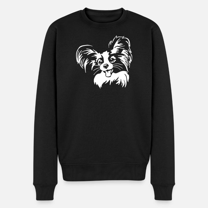 Papillon Kopf "Black Edition" - Männer Premium Bio Pullover - Schwarz