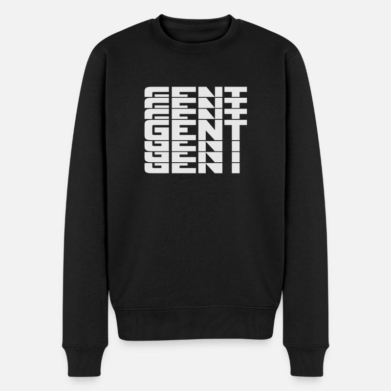 Gent (Belgium) - Männer Premium Bio Pullover - Schwarz