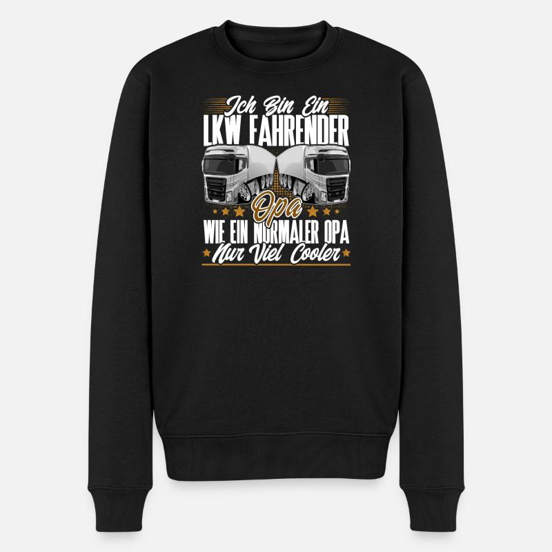 Lkw Fahrer Opa - Männer Premium Bio Pullover - Schwarz