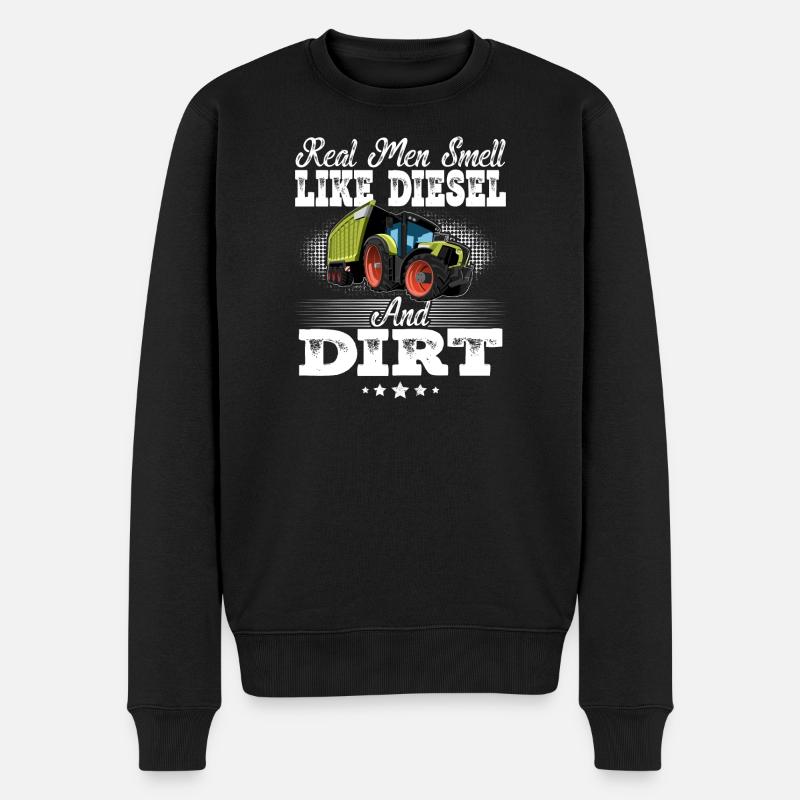 Traktor Lustiger Spruch - Männer Premium Bio Pullover - Schwarz