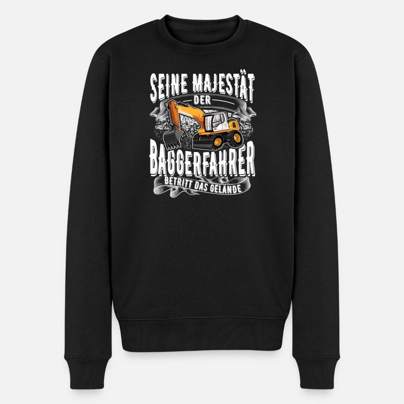 Baggerfahrer - Männer Premium Bio Pullover - Schwarz