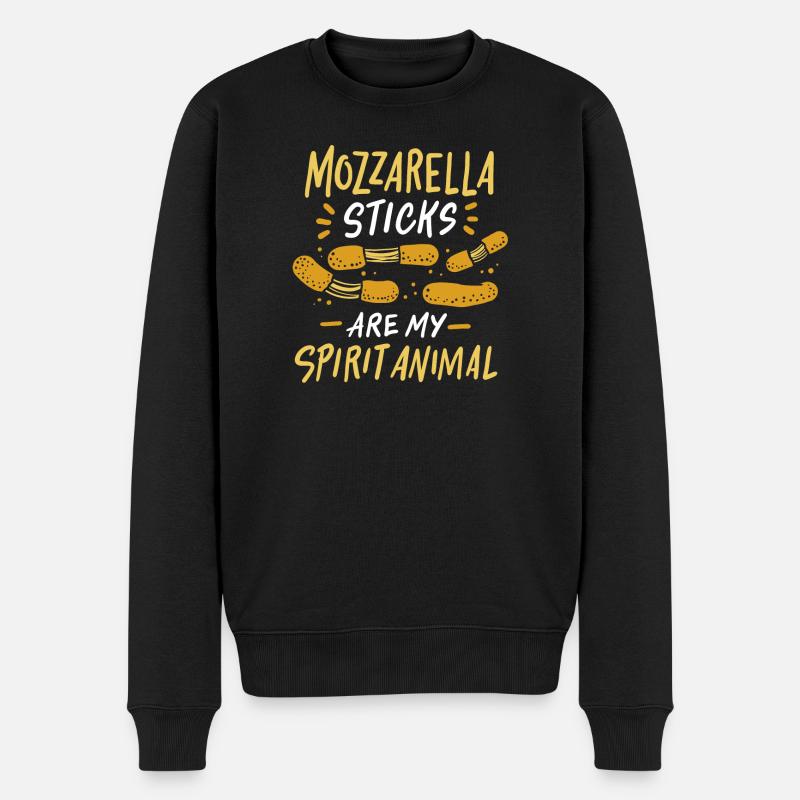Mozzarella Stick - Männer Premium Bio Pullover - Schwarz