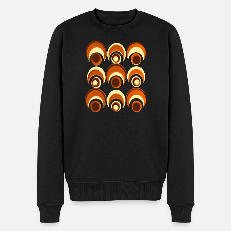 60s 70s Retro Pattern Circle Style Pattern - Pull Premium bio Homme - noir