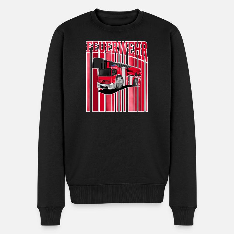 Feuerwehr - Männer Premium Bio Pullover - Schwarz