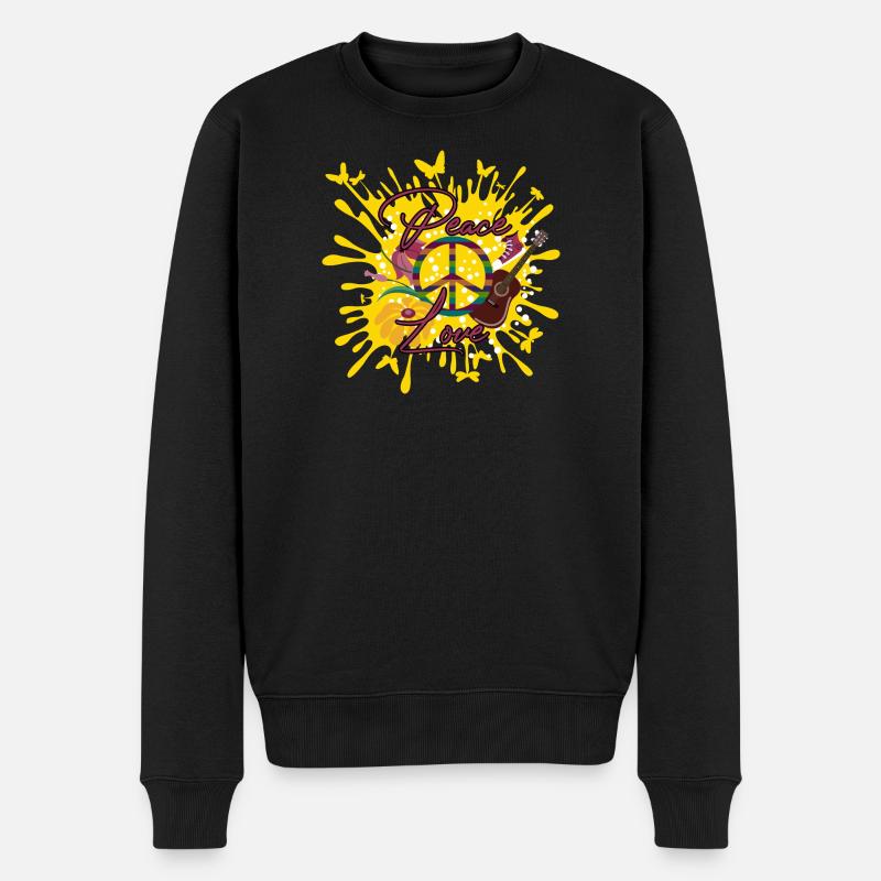 Peace and Love - Pull Premium bio Homme - noir