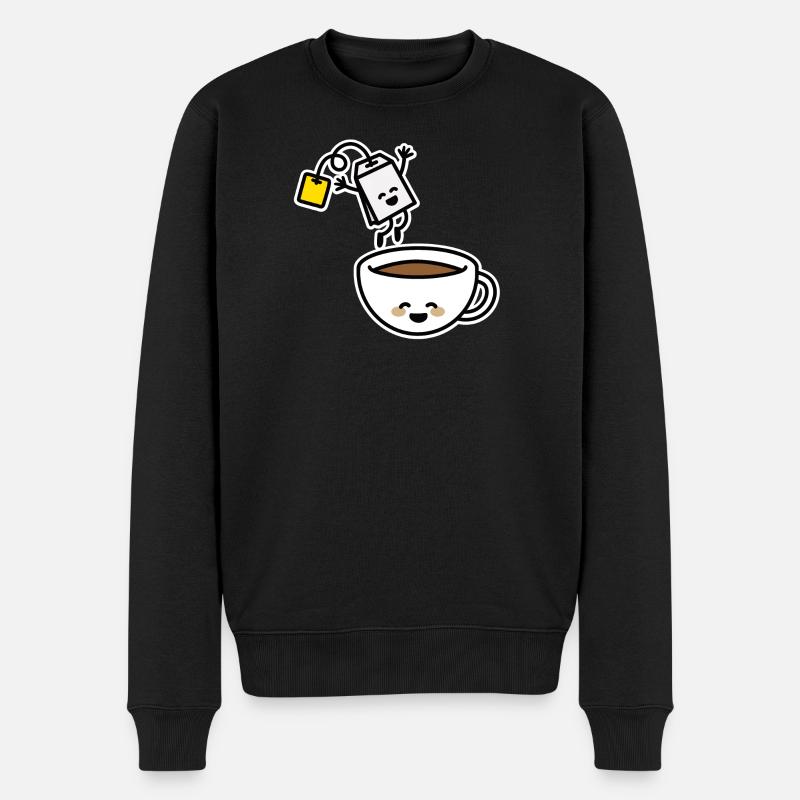Teebeutel Tee Teetasse Teetrinker Teeliebhaber - Männer Premium Bio Pullover - Schwarz