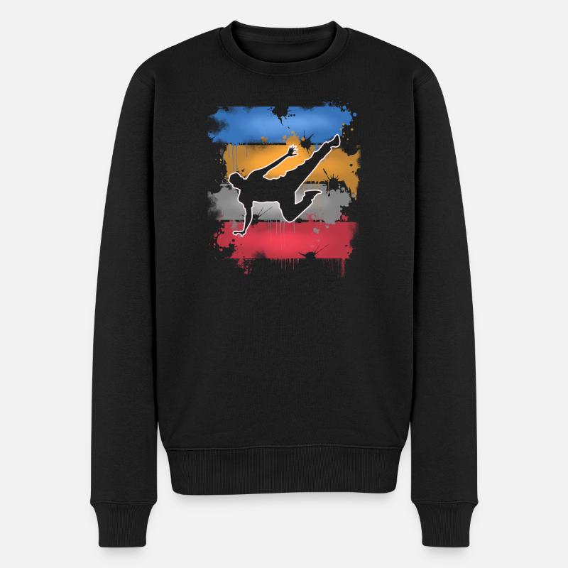Breakdance - Männer Premium Bio Pullover - Schwarz