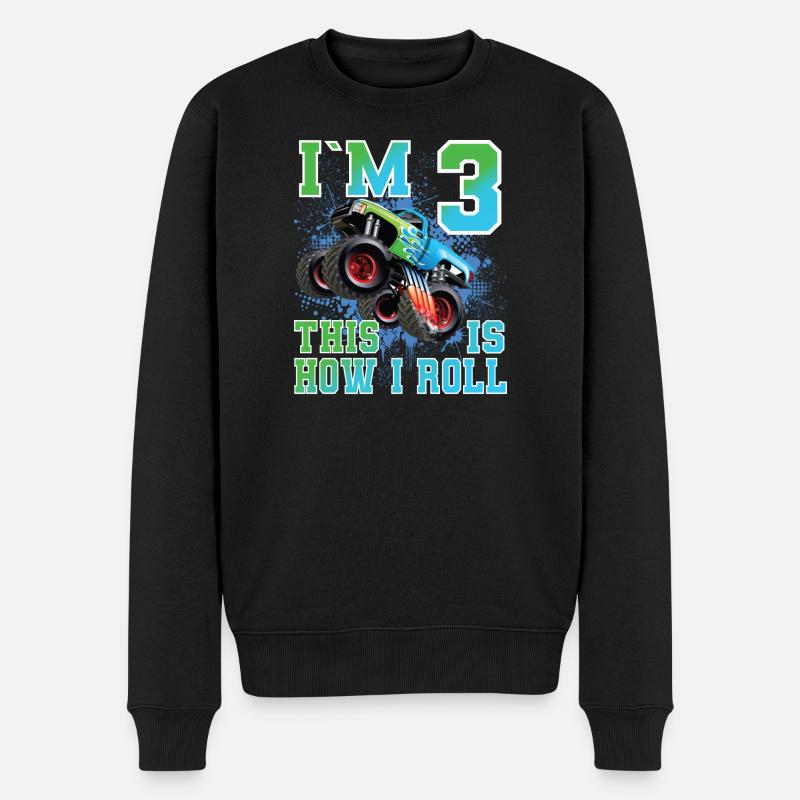 3 ans anniversaire d’enfant Monstertruck - Pull Premium bio Homme - noir