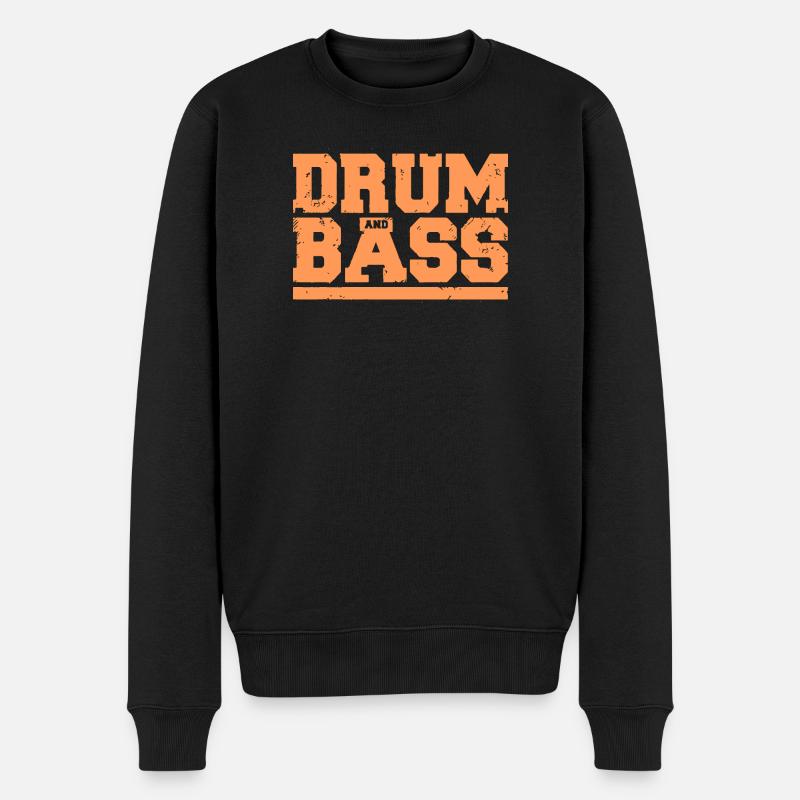 drum and bass batterie und bass - Männer Premium Bio Pullover - Schwarz