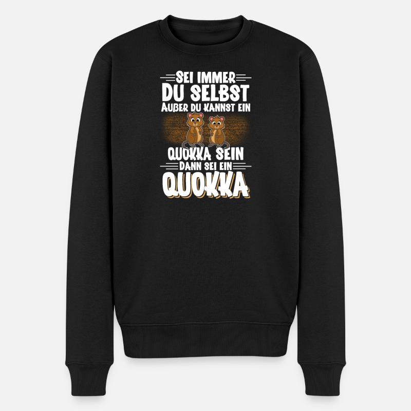 Quokka - Männer Premium Bio Pullover - Schwarz