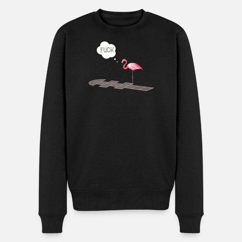 Flamingo mit einem Problem - Männer Premium Bio Pullover - Schwarz