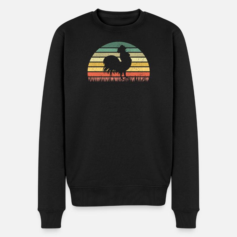 Hahn Huhn Hühner - Männer Premium Bio Pullover - Schwarz