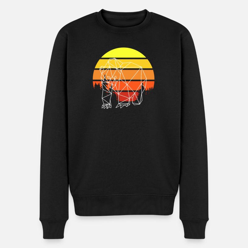 Ours Polygone Sunset - Pull Premium bio Homme - noir