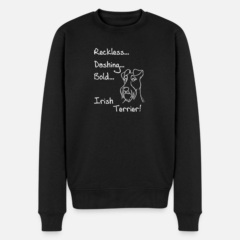 Kühner Irish Terrier - Männer Premium Bio Pullover - Schwarz