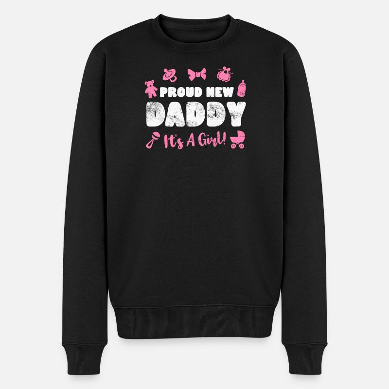 Vater Vaterschaft Baby Geburt - Männer Premium Bio Pullover - Schwarz