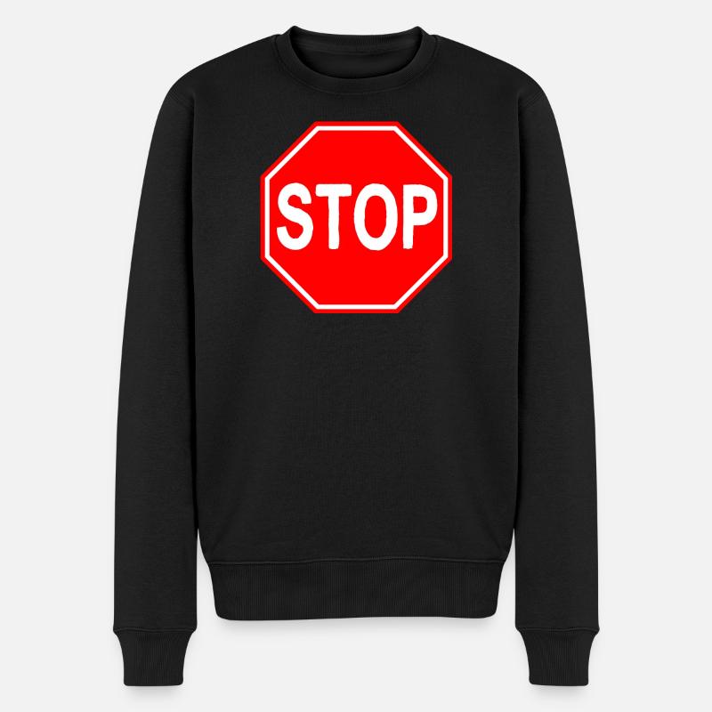 Panneau stop - Pull Premium bio Homme - noir