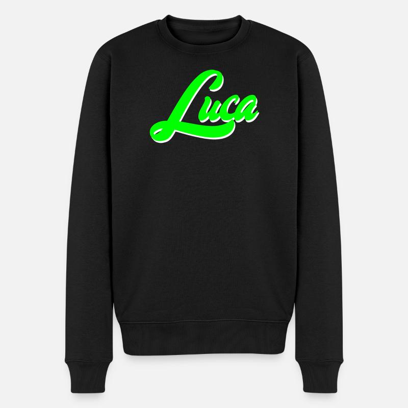Luca Bright Neon Lettering Lettering - Pull Premium bio Homme - noir