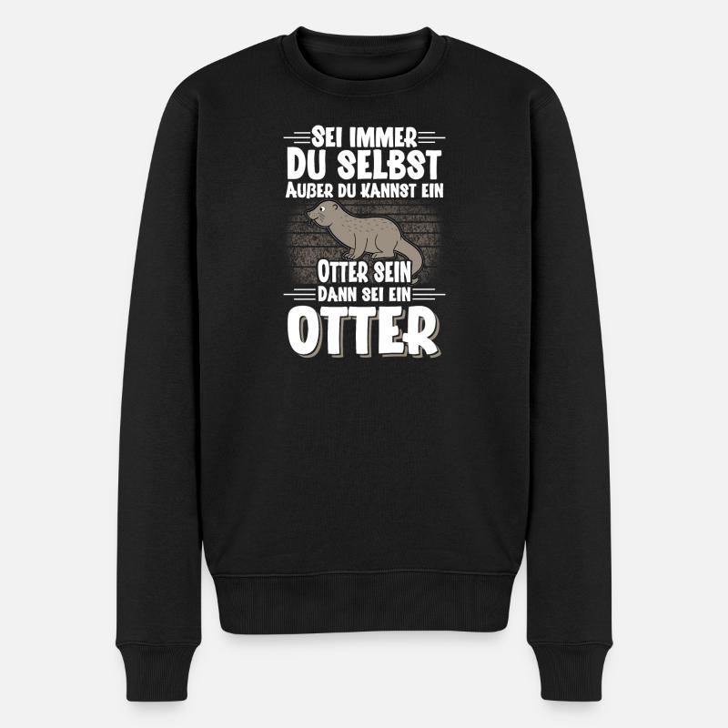Otter - Männer Premium Bio Pullover - Schwarz