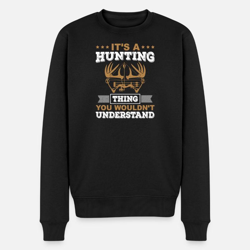 Jäger - Männer Premium Bio Pullover - Schwarz