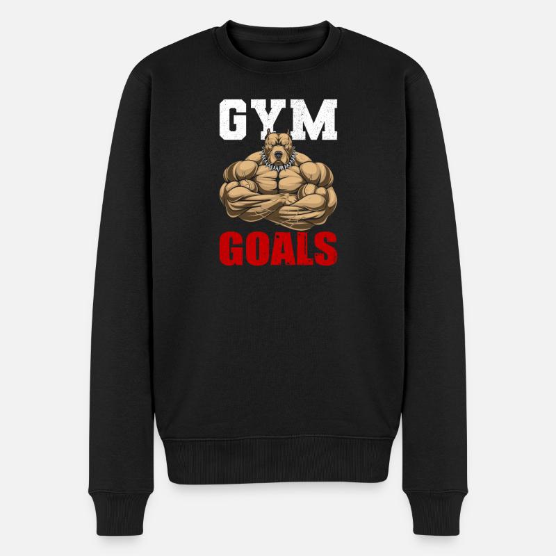 Gym Goals - Männer Premium Bio Pullover - Schwarz
