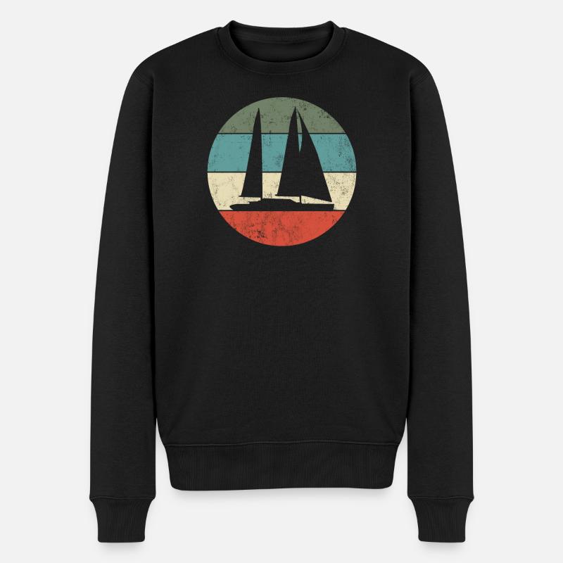 Segelboot - Männer Premium Bio Pullover - Schwarz