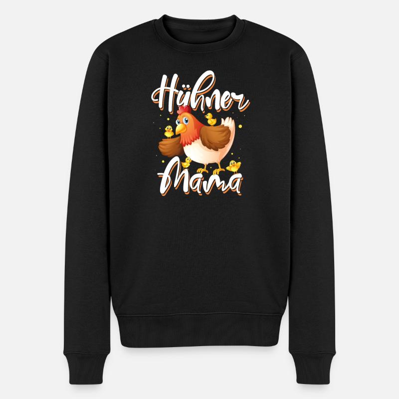 Hühner Mama - Männer Premium Bio Pullover - Schwarz