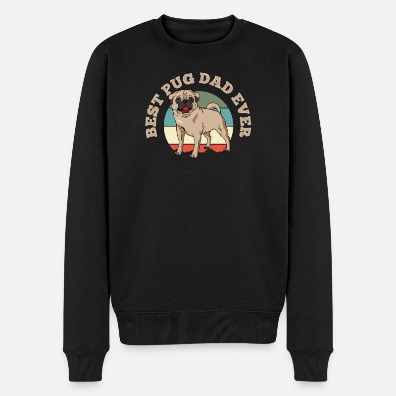 Mops - Männer Premium Bio Pullover - Schwarz