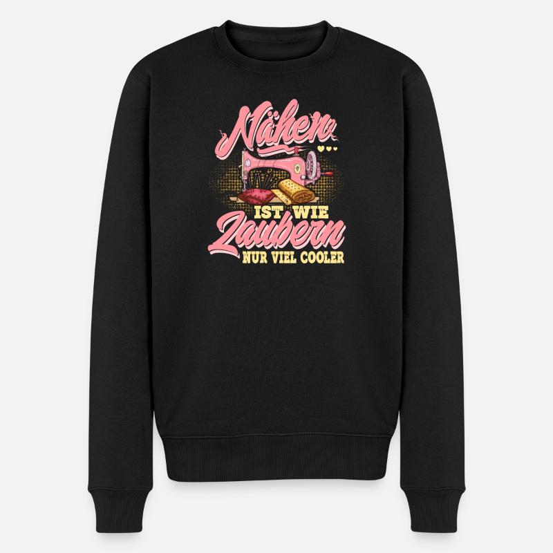 Nähen - Männer Premium Bio Pullover - Schwarz