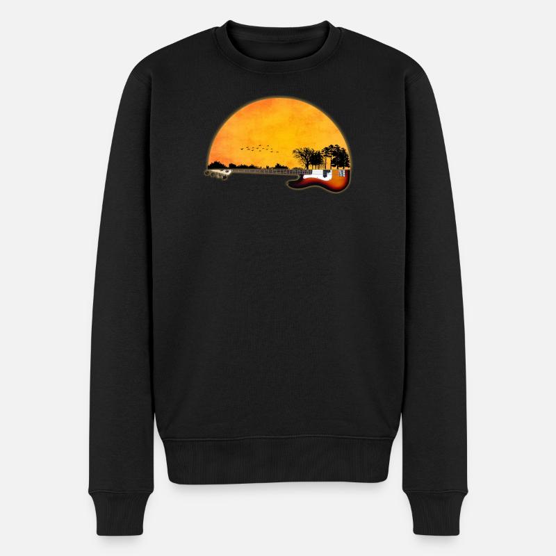 Gitarre Natur - Männer Premium Bio Pullover - Schwarz