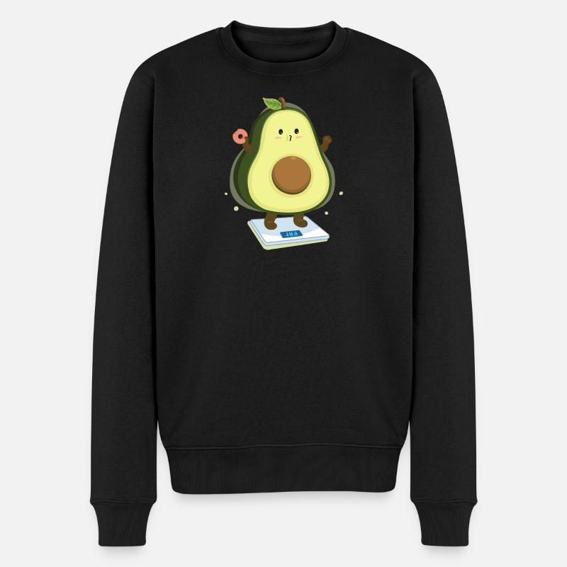 Avocado auf Diät Lustiges Food Design - Männer Premium Bio Pullover - Schwarz