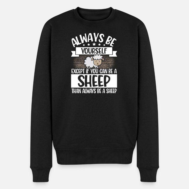 Schaf - Männer Premium Bio Pullover - Schwarz