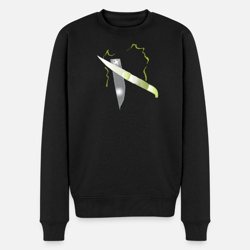 Messer - Männer Premium Bio Pullover - Schwarz