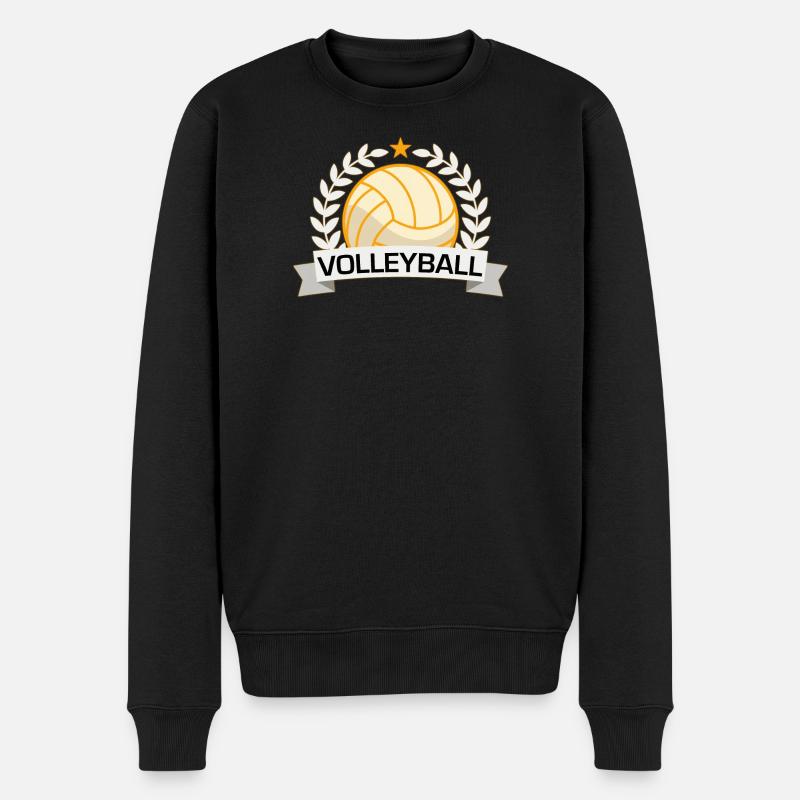 Volleyball Sieg-Abzeichen - Männer Premium Bio Pullover - Schwarz