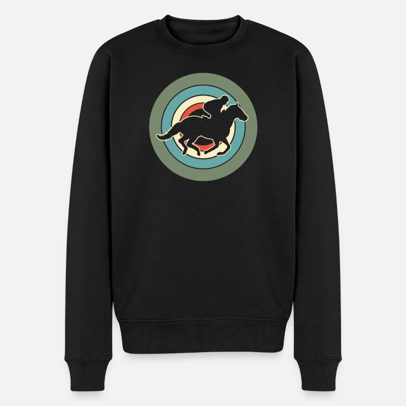 Cavalier Cavalier Equestre Rétro - Pull Premium bio Homme - noir