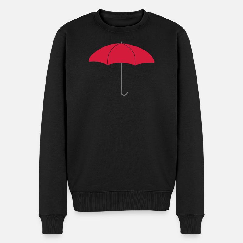 Logo Roter Regenschirm - Männer Premium Bio Pullover - Schwarz