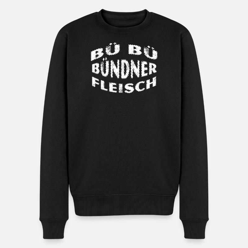 Bündnerfleisch - Kultspruch Schweiz - Männer Premium Bio Pullover - Schwarz