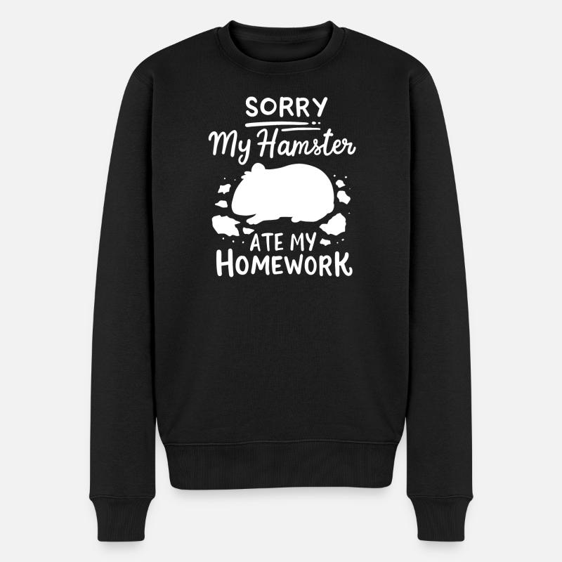 Hamster students back to school - Men's Premium Organic Jumper - black