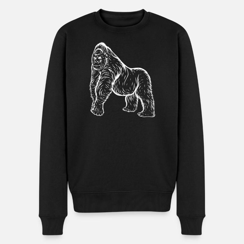 Gorilla - Männer Premium Bio Pullover - Schwarz