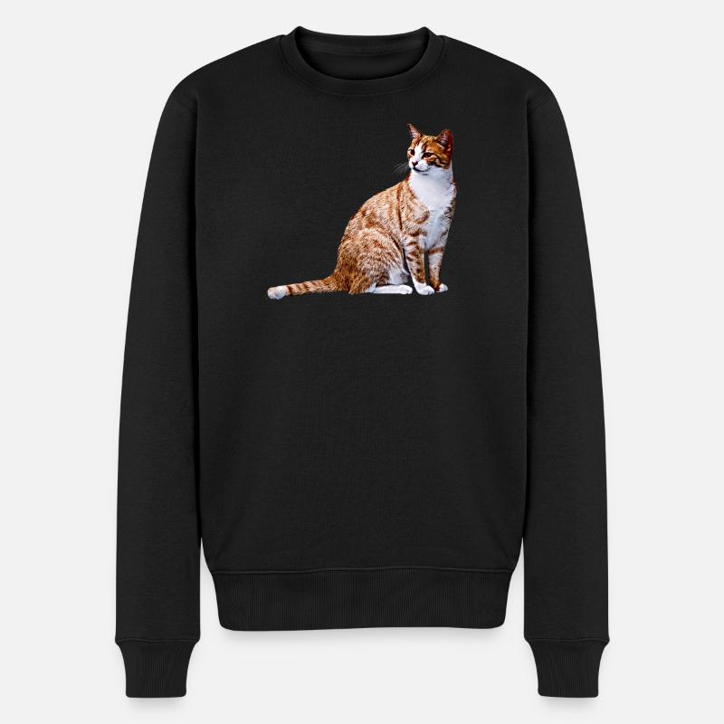 Katze Katzen Katze Cat Cats - Männer Premium Bio Pullover - Schwarz