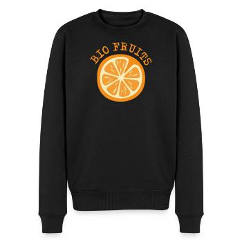 Bio Frucht Orange Apfelsine Symbol Logo Grafik - Männer Premium Bio Pullover - Schwarz - Vorne - Nico (187cm)
