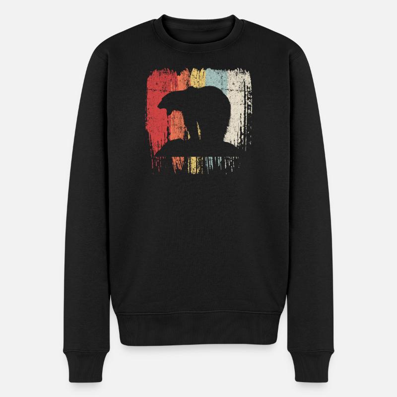 Bären-Regenbogen-Silhouette - Männer Premium Bio Pullover - Schwarz