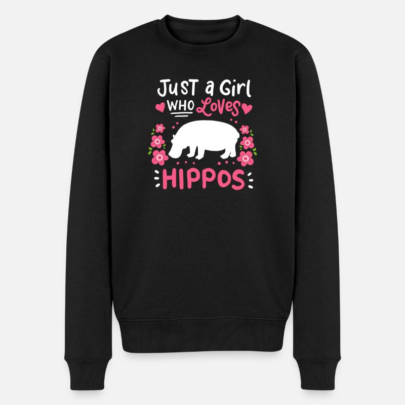 Hippo Hippo Hippo Hippo Amoureux - Pull Premium bio Homme - noir