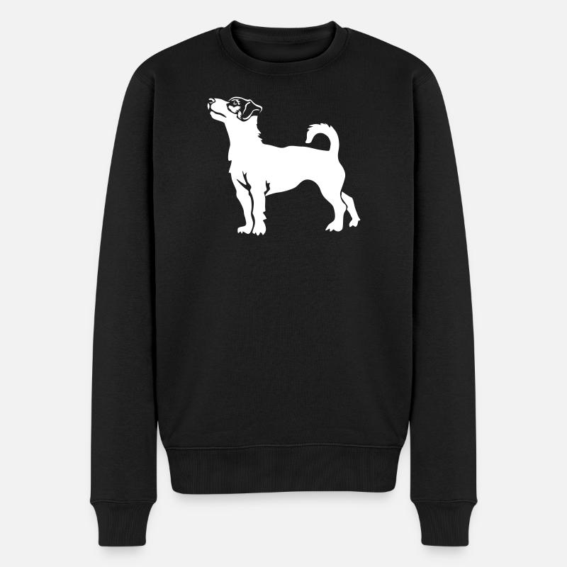 Jack Russell Terrier "Black Edition" - Männer Premium Bio Pullover - Schwarz