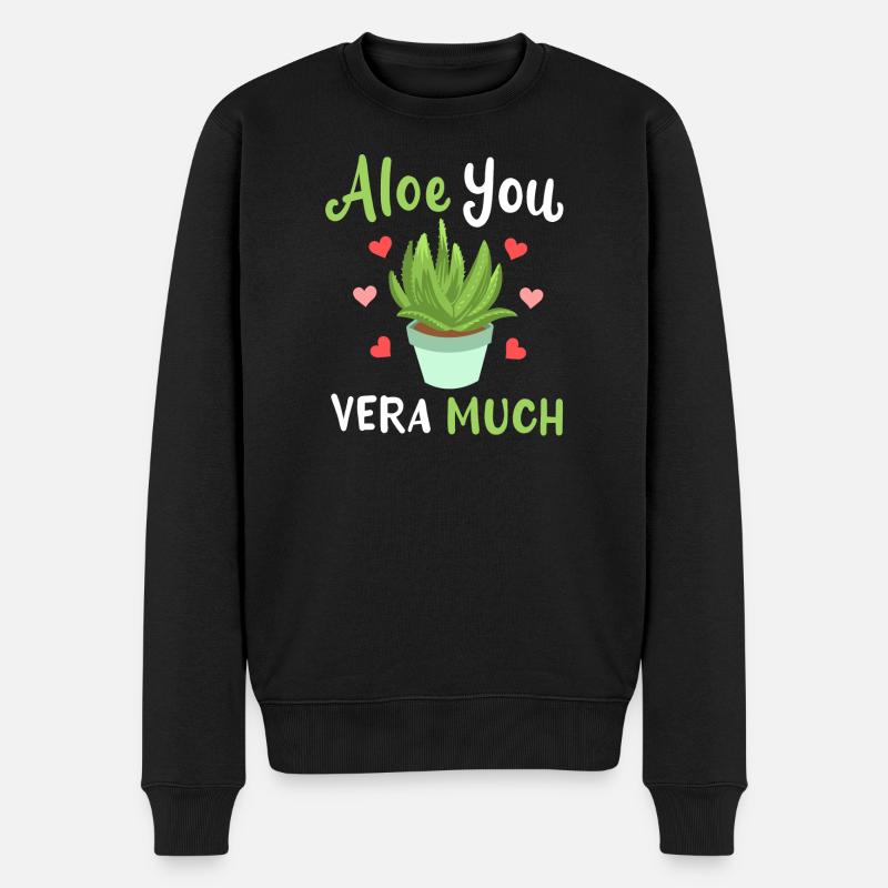 Aloe Vera Sukkulente - Männer Premium Bio Pullover - Schwarz