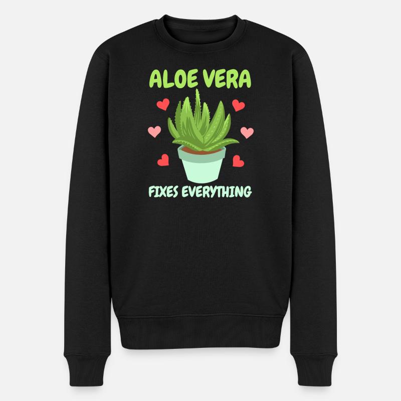 Aloe Vera Succkulente - Pull Premium bio Homme - noir