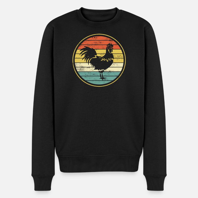 Hahn Huhn Hühner - Männer Premium Bio Pullover - Schwarz