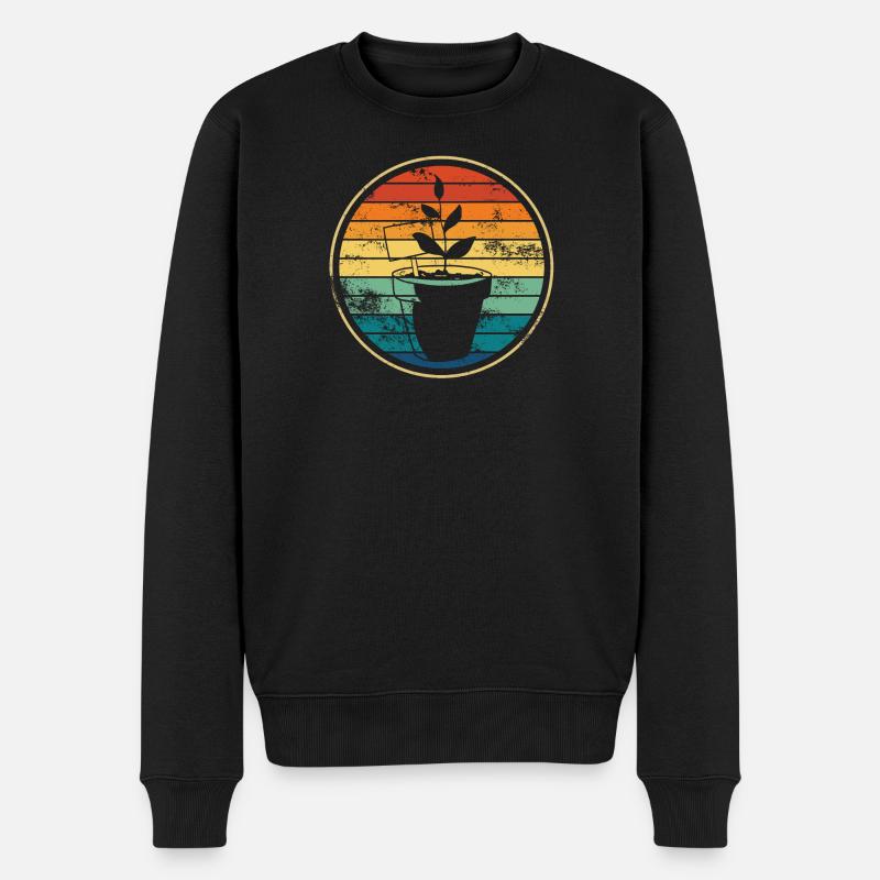 Pflanze Pflanzen Garten - Männer Premium Bio Pullover - Schwarz