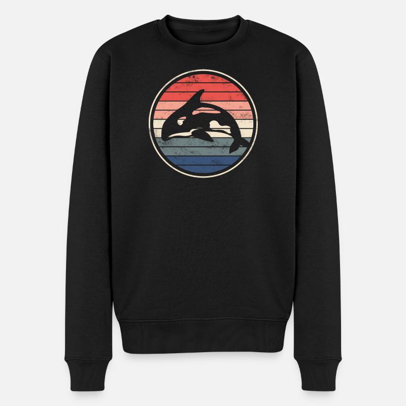 Orca Wal - Männer Premium Bio Pullover - Schwarz
