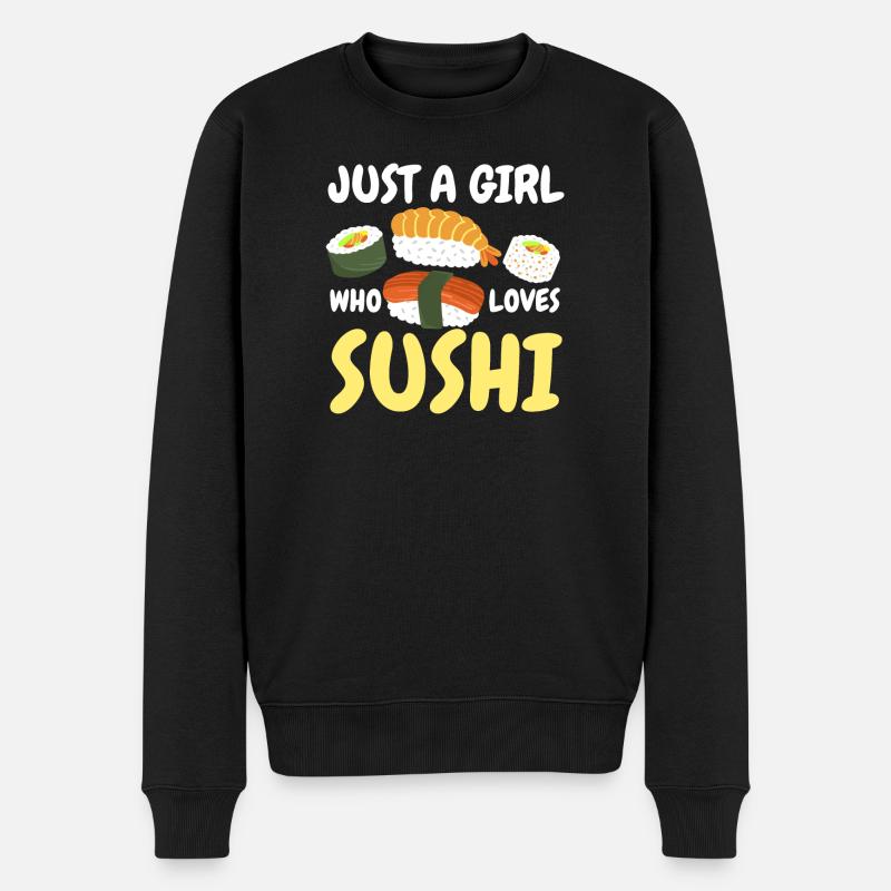 Sushi Japanisch Kawaii Sushi-Liebhaber - Männer Premium Bio Pullover - Schwarz