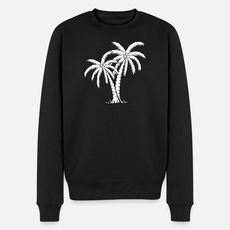 Palme - Männer Premium Bio Pullover - Schwarz